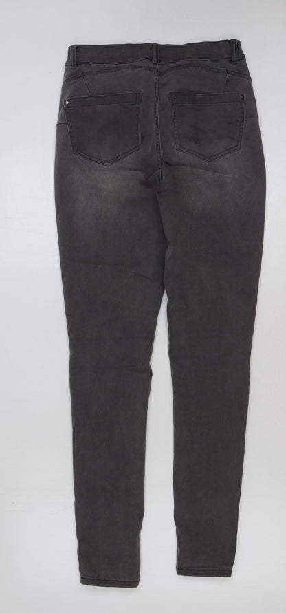 Nutmeg Womens Grey Cotton Skinny Jeans Size 8 L31 in Regular Button