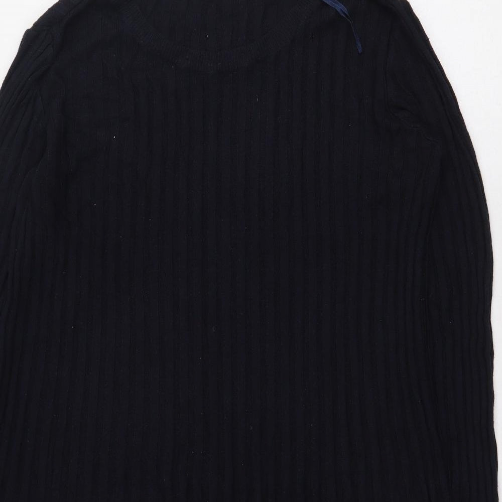 NEXT Womens Blue Viscose A-Line Size 12 Scoop Neck Pullover - Striped