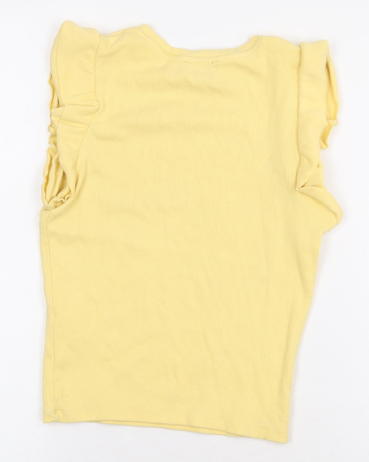 Womens UK Size 10 New Look Yellow Basic T-Shirt