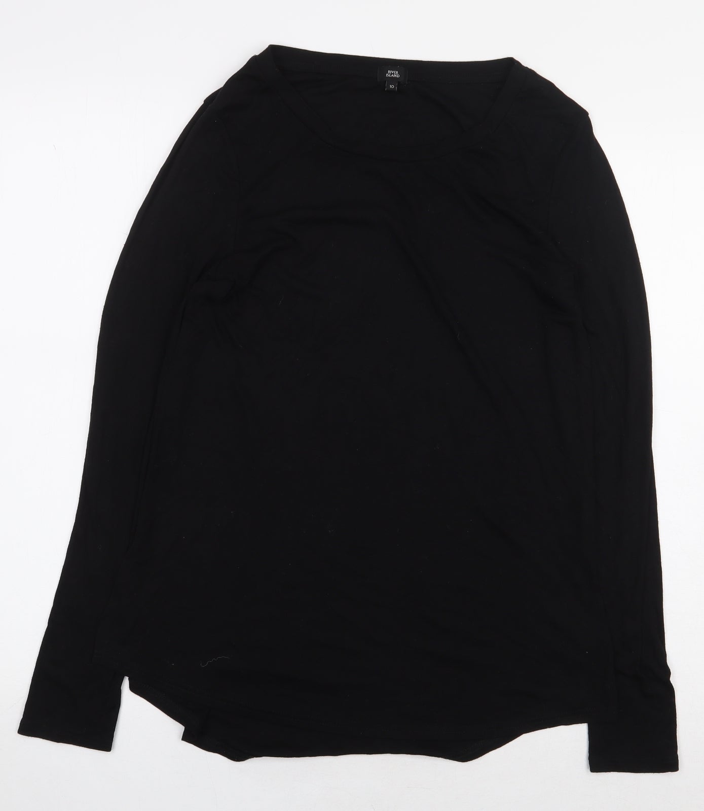 Womens UK Size 10 River Island Black Basic T-Shirt