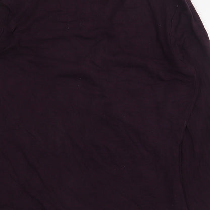 Preworn Womens Purple Viscose Basic T-Shirt Size 10 V-Neck - Size 10-12. Wrap/cross-over front