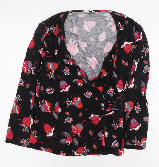Womens UK Size 12 M&Co Black Basic Blouse