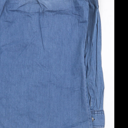 Page One Girls Blue 100% Cotton A-Line Size 11 Years Collared Button - Size 10-12