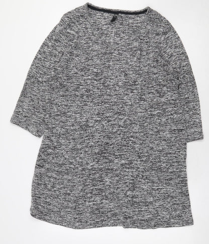 Preworn Womens Grey Viscose Pullover Sweatshirt Size 18 Pullover