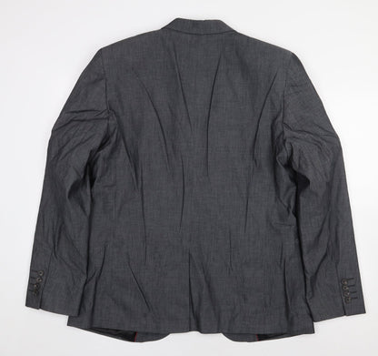 Red Herring Mens Grey Cotton Jacket Suit Jacket Size 44