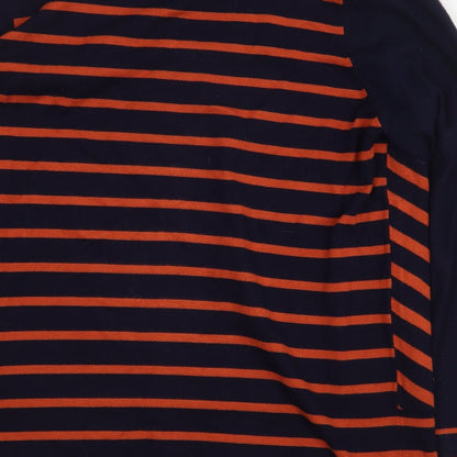 Julipa Womens Blue Striped Viscose Pullover Sweatshirt Size 12 Pullover - V-Neck