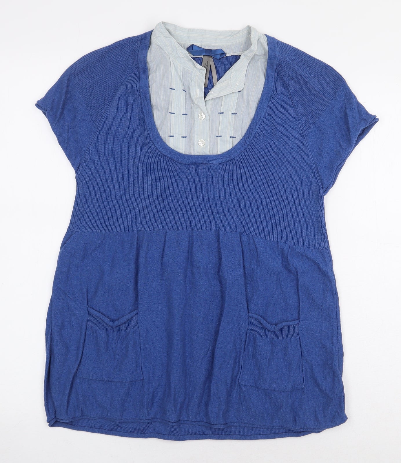 Womens UK Size 12 NEXT Blue Basic Blouse
