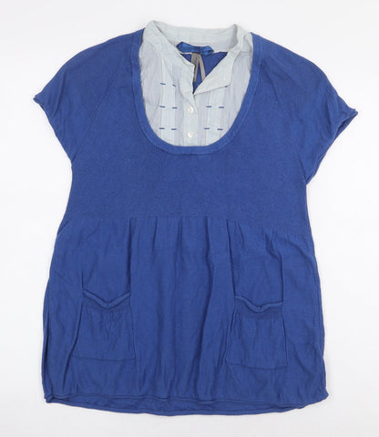 Womens UK Size 12 NEXT Blue Basic Blouse