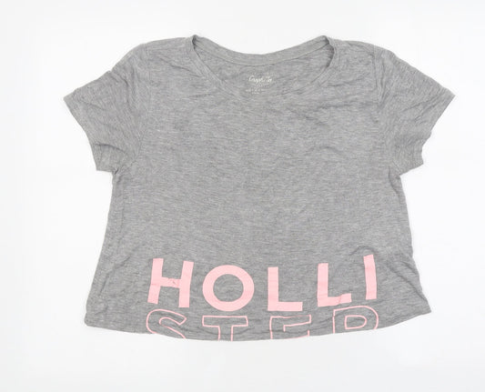 Womens UK Size S Hollister Grey Basic T-Shirt