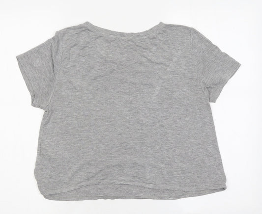 Womens UK Size S Hollister Grey Basic T-Shirt