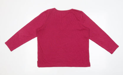 Womens UK Size S BM Pink Basic T-Shirt