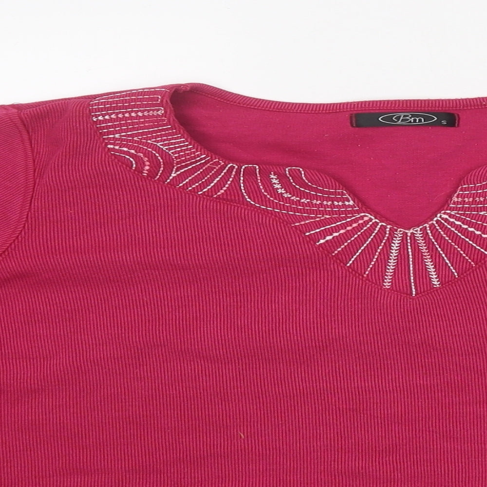Womens UK Size S BM Pink Basic T-Shirt