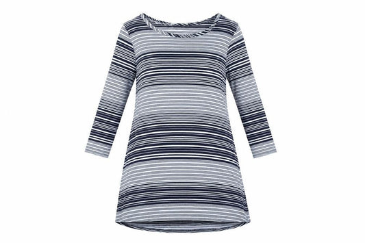George Womens Multicoloured Striped Polyester A-Line Size 12 Round Neck Pullover