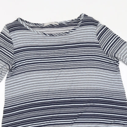 George Womens Multicoloured Striped Polyester A-Line Size 12 Round Neck Pullover