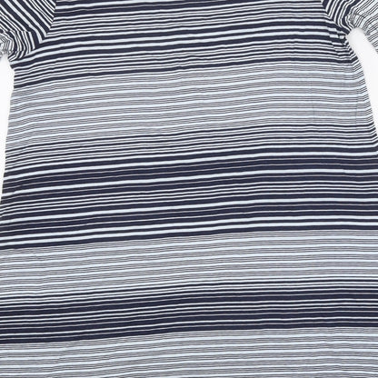 George Womens Multicoloured Striped Polyester A-Line Size 12 Round Neck Pullover