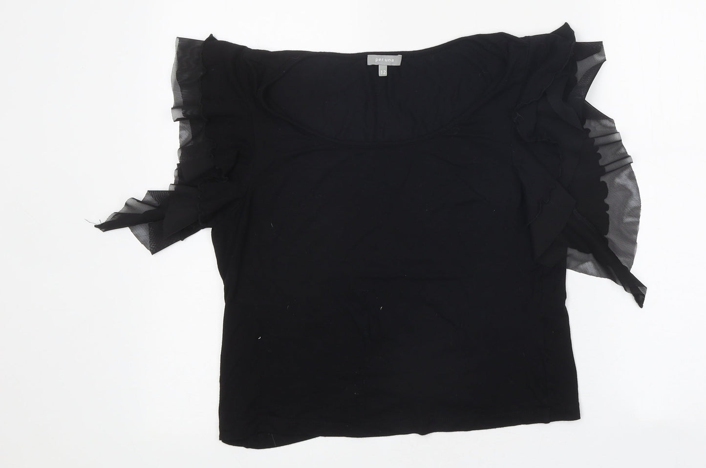 Womens UK Size 12 Marks and Spencer Black Basic T-Shirt