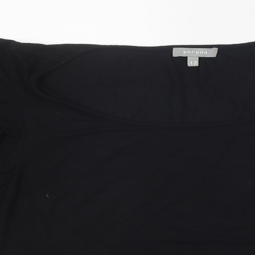 Womens UK Size 12 Marks and Spencer Black Basic T-Shirt