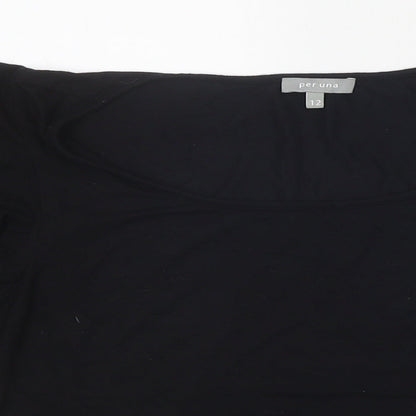 Womens UK Size 12 Marks and Spencer Black Basic T-Shirt