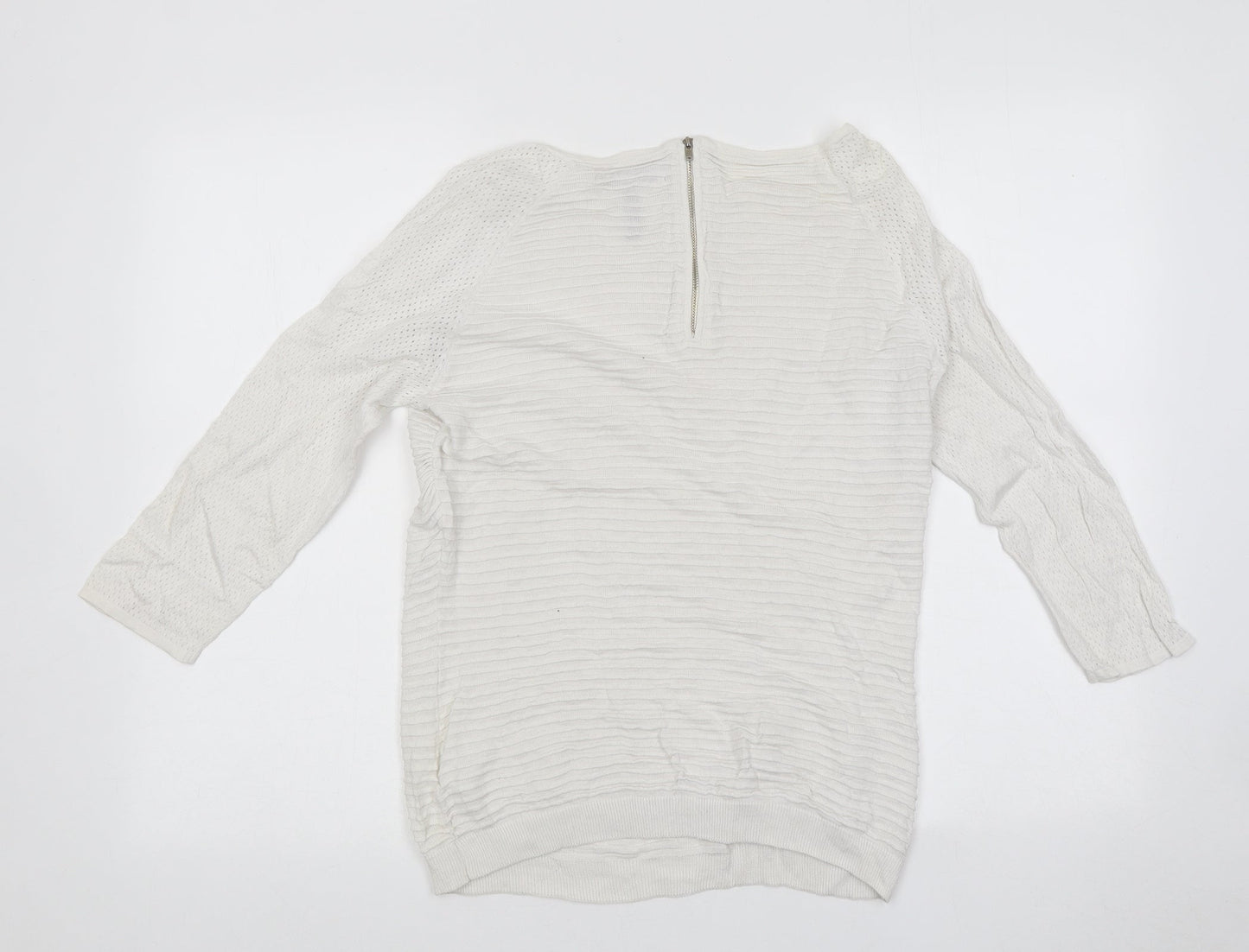 Paper Berry Womens White Polyester Basic T-Shirt Size 10 Round Neck