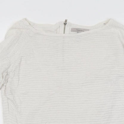Paper Berry Womens White Polyester Basic T-Shirt Size 10 Round Neck