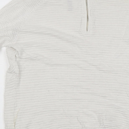 Paper Berry Womens White Polyester Basic T-Shirt Size 10 Round Neck