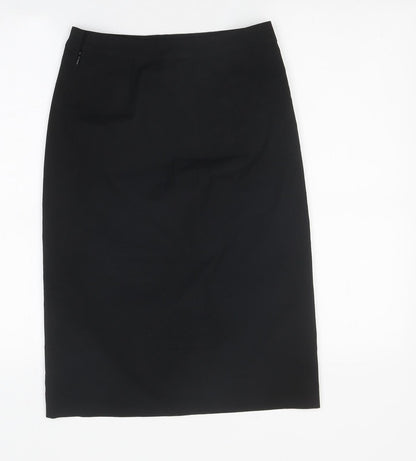 R Collection Womens Black Polyester Straight & Pencil Skirt Size 34 in Zip
