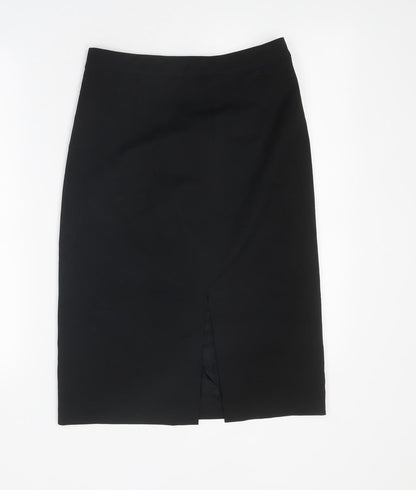 R Collection Womens Black Polyester Straight & Pencil Skirt Size 34 in Zip