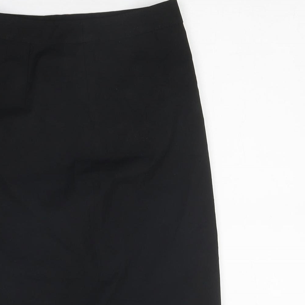 R Collection Womens Black Polyester Straight & Pencil Skirt Size 34 in Zip