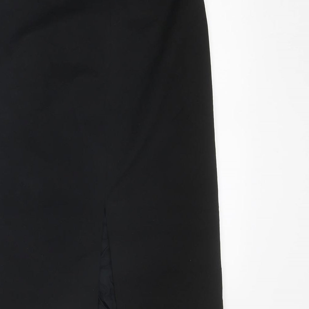 R Collection Womens Black Polyester Straight & Pencil Skirt Size 34 in Zip