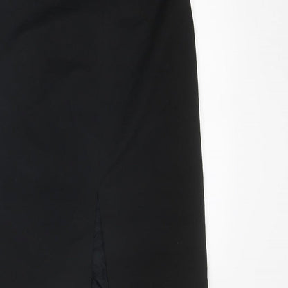 R Collection Womens Black Polyester Straight & Pencil Skirt Size 34 in Zip