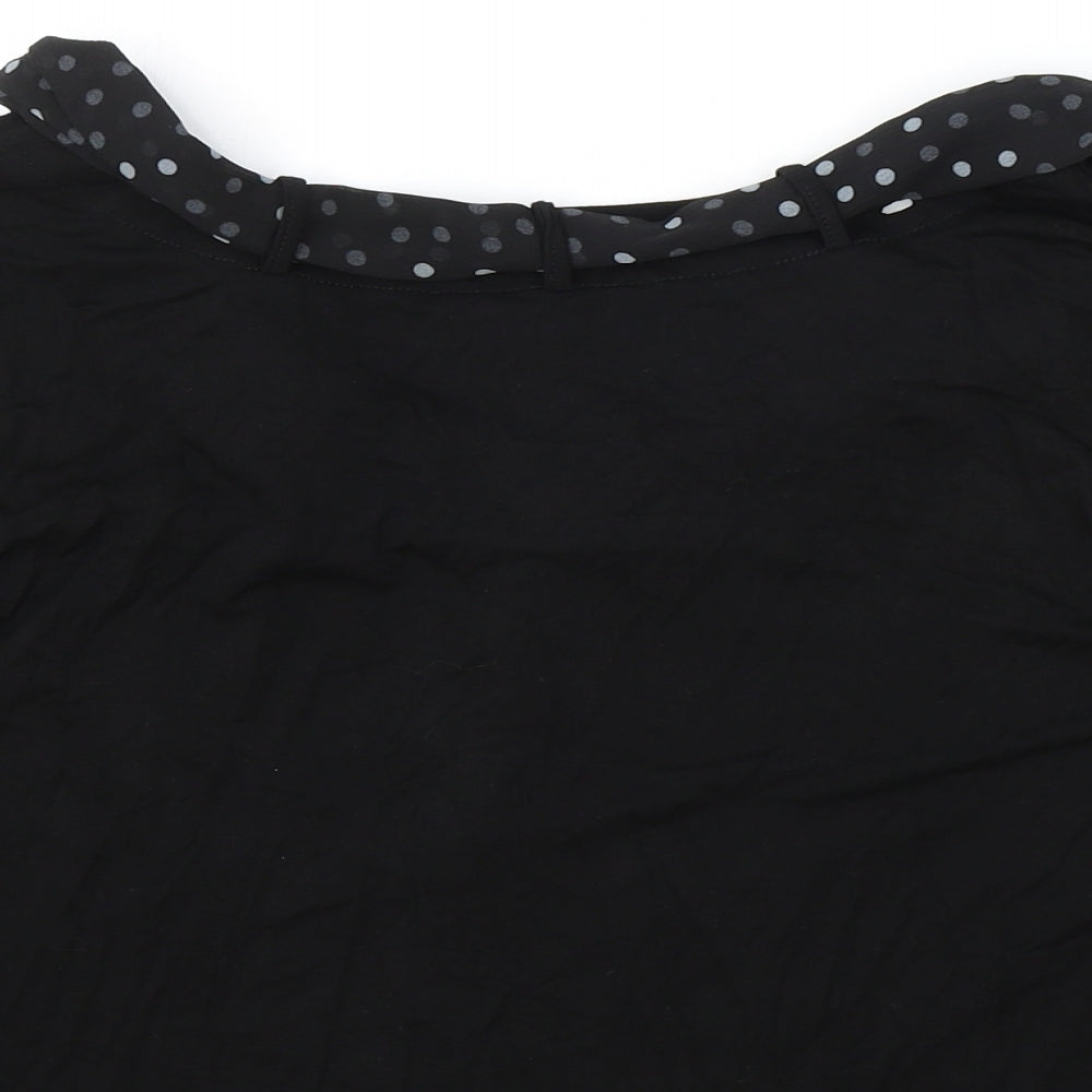 Mia Moda Womens Black Cotton Basic T-Shirt Size 18 Boat Neck - Scalf Included