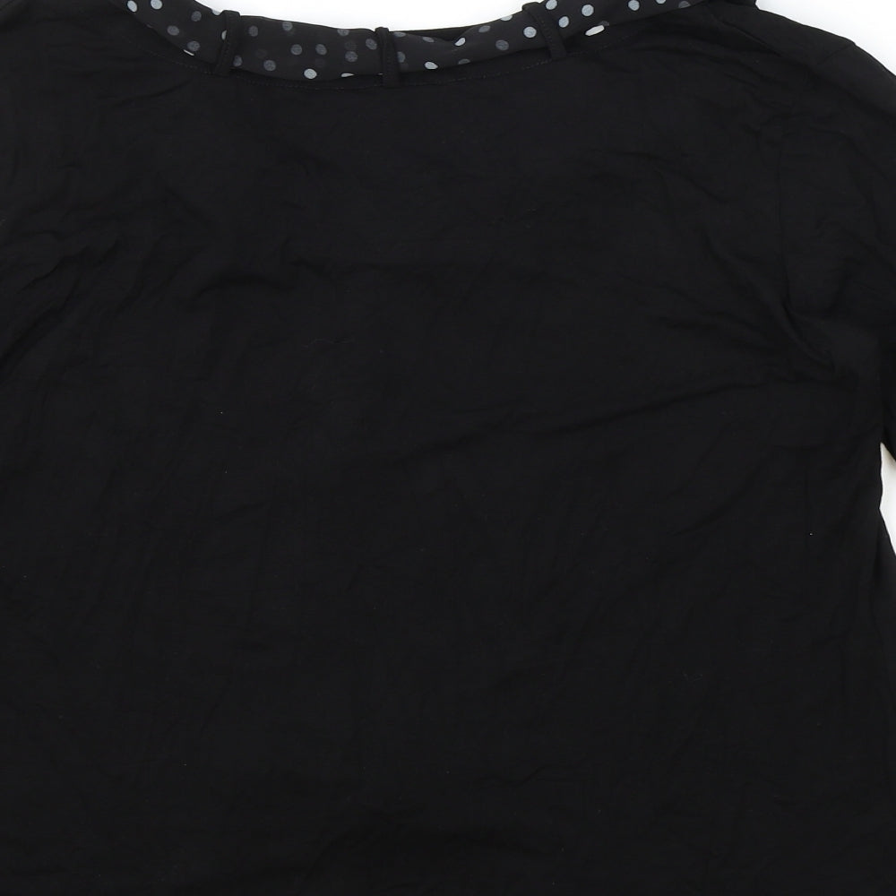 Mia Moda Womens Black Cotton Basic T-Shirt Size 18 Boat Neck - Scalf Included