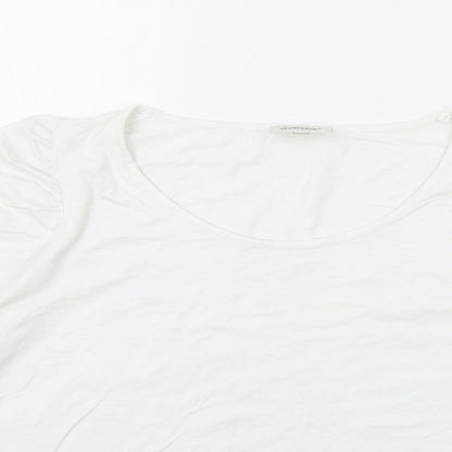 Godske Womens White Viscose Basic T-Shirt Size 16 Round Neck
