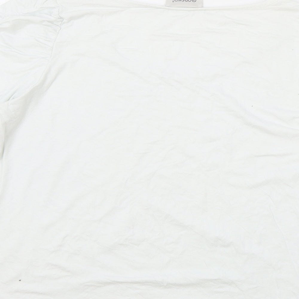 Godske Womens White Viscose Basic T-Shirt Size 16 Round Neck