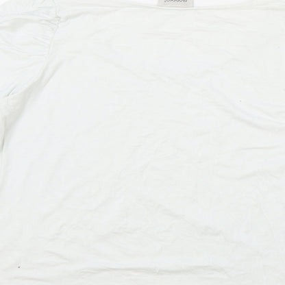 Godske Womens White Viscose Basic T-Shirt Size 16 Round Neck