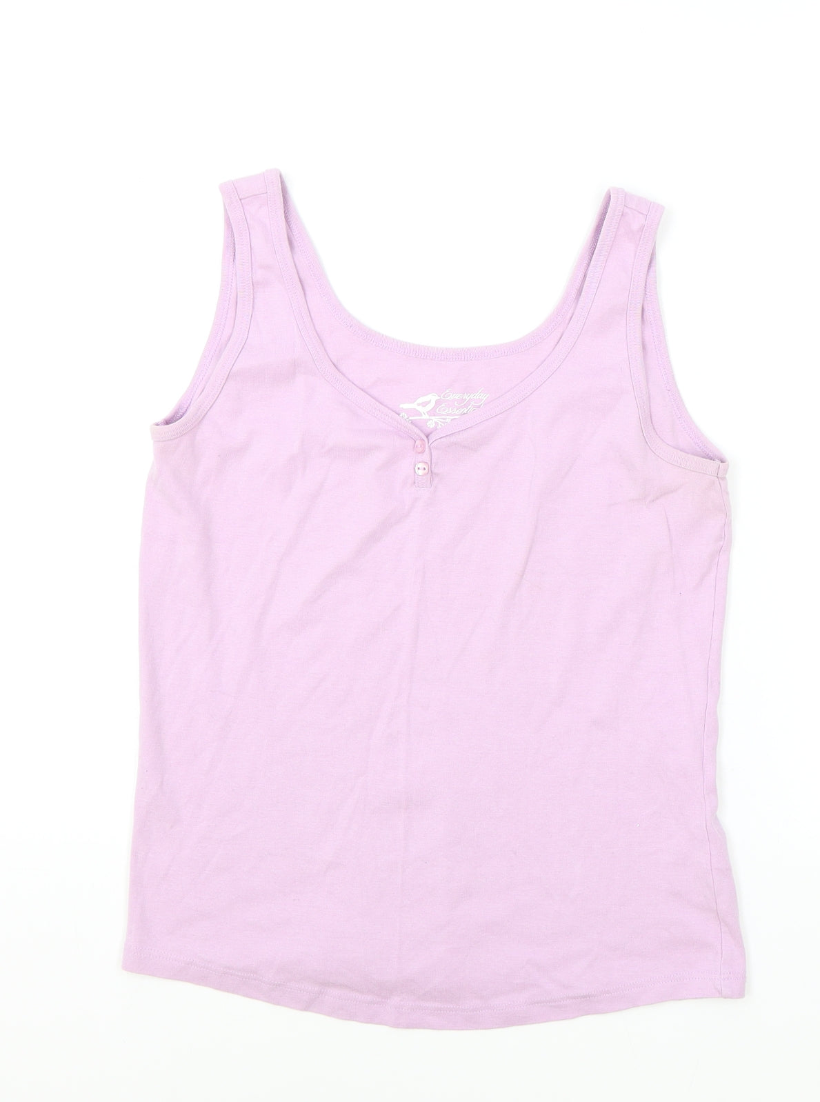 Everyday Essentials Womens Pink Viscose Basic Tank Size 14 V-Neck