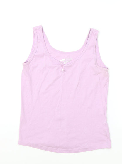 Everyday Essentials Womens Pink Viscose Basic Tank Size 14 V-Neck