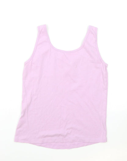 Everyday Essentials Womens Pink Viscose Basic Tank Size 14 V-Neck