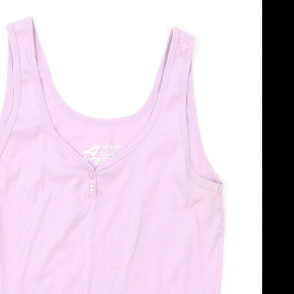 Everyday Essentials Womens Pink Viscose Basic Tank Size 14 V-Neck
