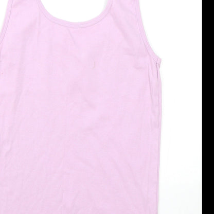 Everyday Essentials Womens Pink Viscose Basic Tank Size 14 V-Neck