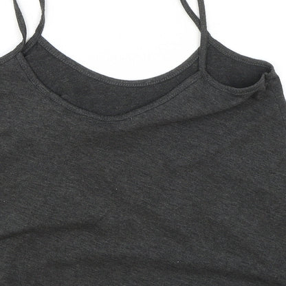 Boohoo Womens Grey Viscose Camisole Tank Size 6 Scoop Neck