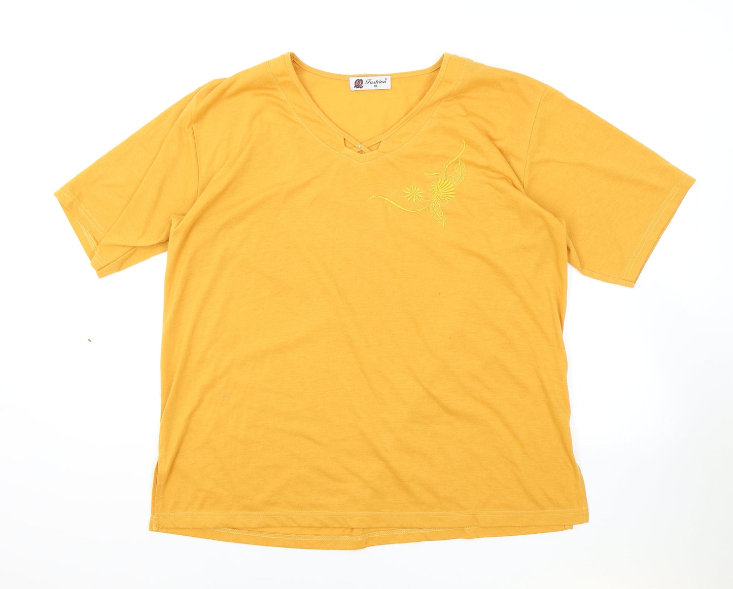 Womens UK Size XL Fashion Orange Basic T-Shirt