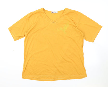 Womens UK Size XL Fashion Orange Basic T-Shirt