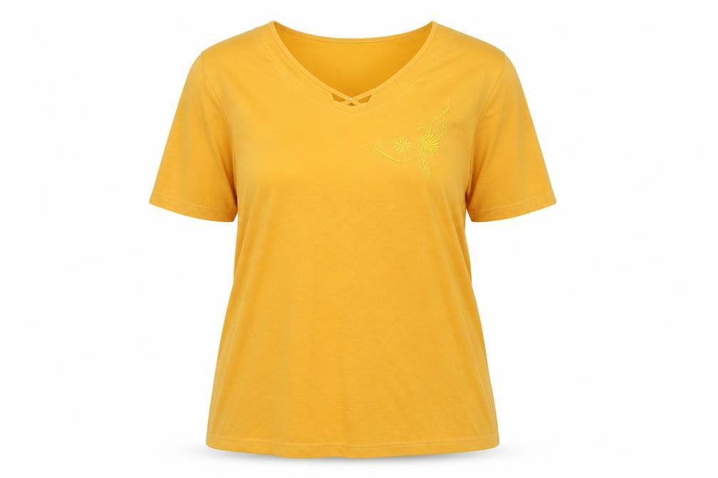 Womens UK Size XL Fashion Orange Basic T-Shirt