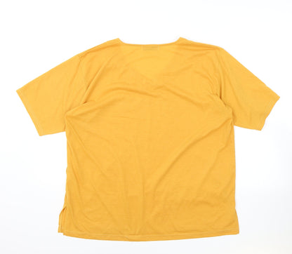 Womens UK Size XL Fashion Orange Basic T-Shirt