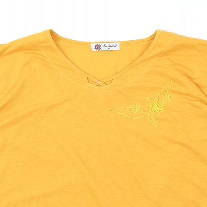 Womens UK Size XL Fashion Orange Basic T-Shirt