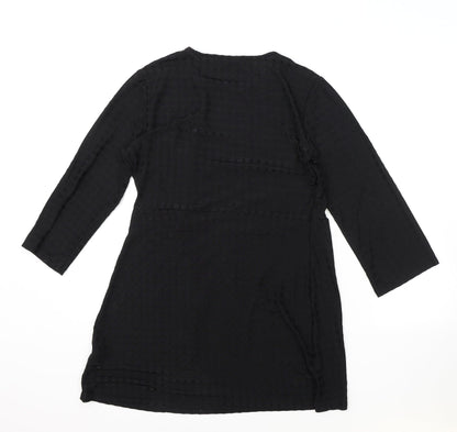 Very Womens Black Polyester Fit & Flare Size 12 Round Neck Pullover