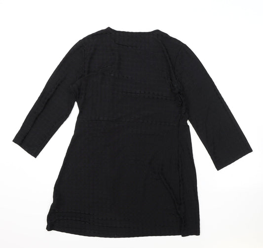 Very Womens Black Polyester Fit & Flare Size 12 Round Neck Pullover