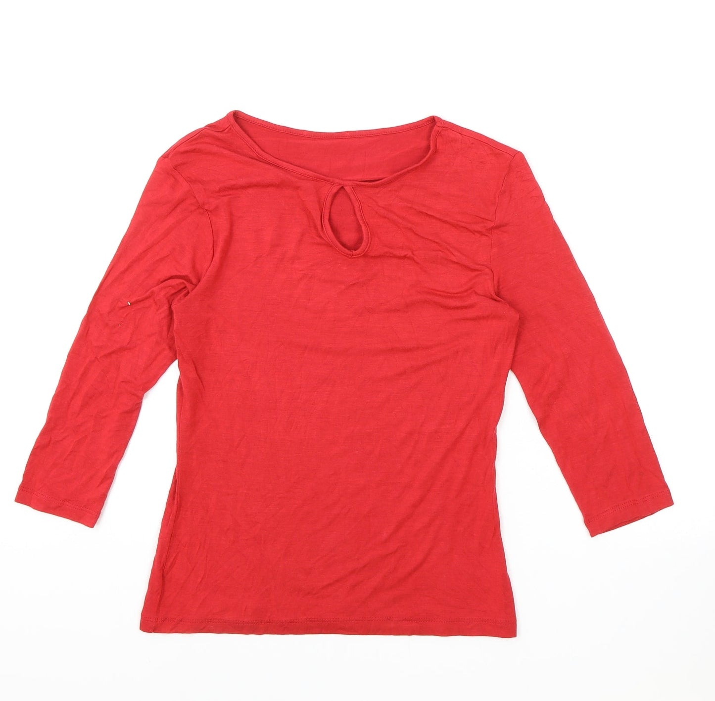 Womens UK Size S Preworn Red Basic T-Shirt