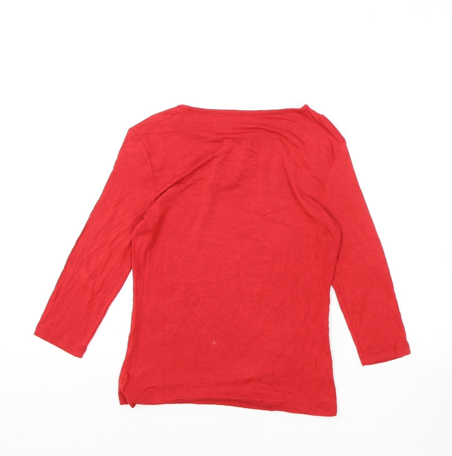 Womens UK Size S Preworn Red Basic T-Shirt